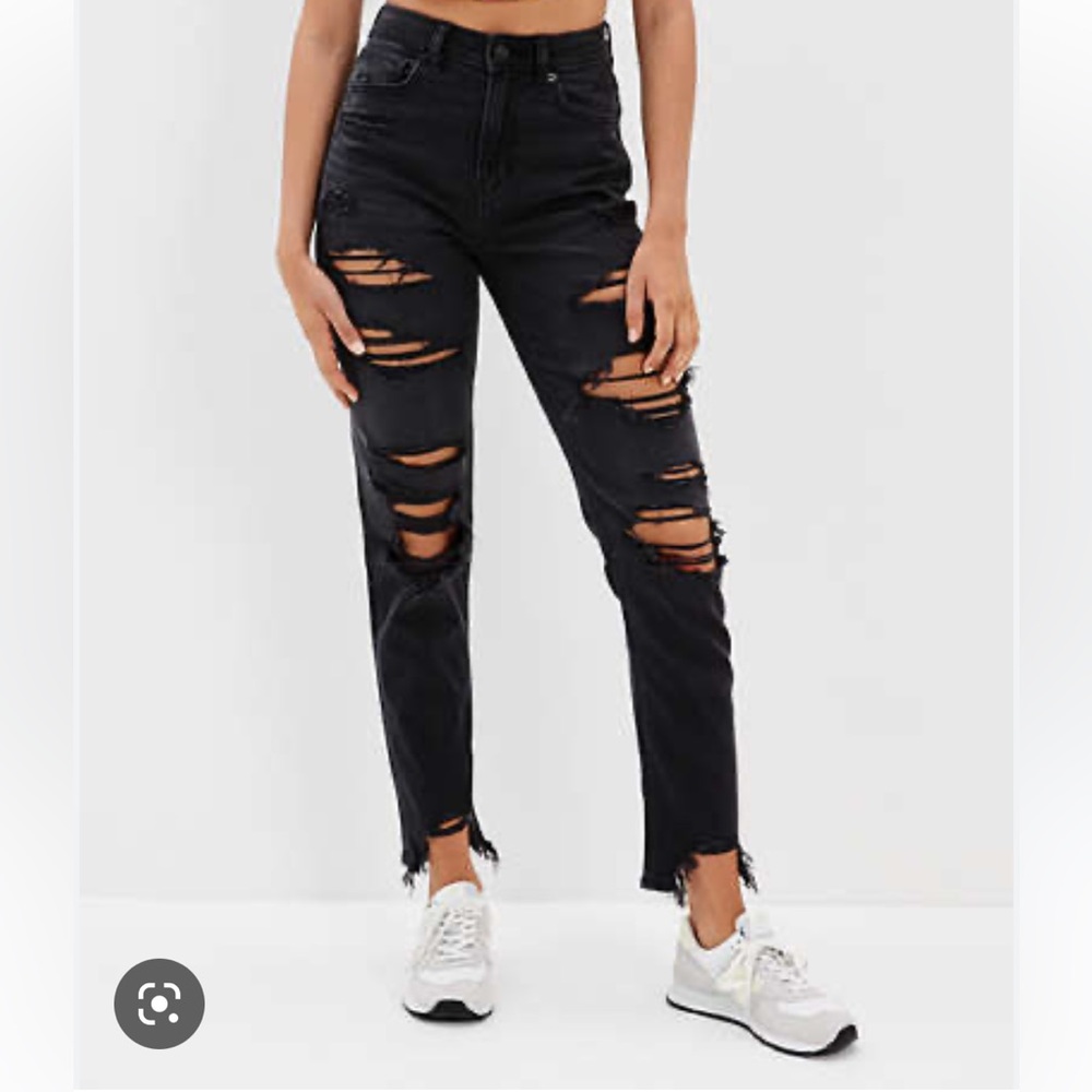 Destroyed mom jeans